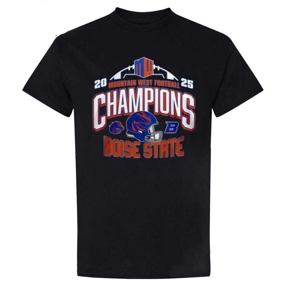Boise State Broncos Mountain West Football Champions 2025 Helmet Unisex T Shirt
